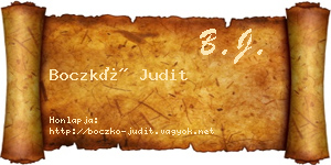Boczkó Judit névjegykártya